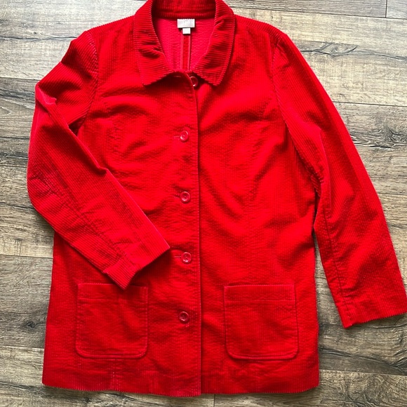 J Jill Red Corduroy jacket - Picture 2 of 8